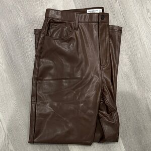 Abercrombie Chocolate Brown Vegan Leather Pants (Curve Love)